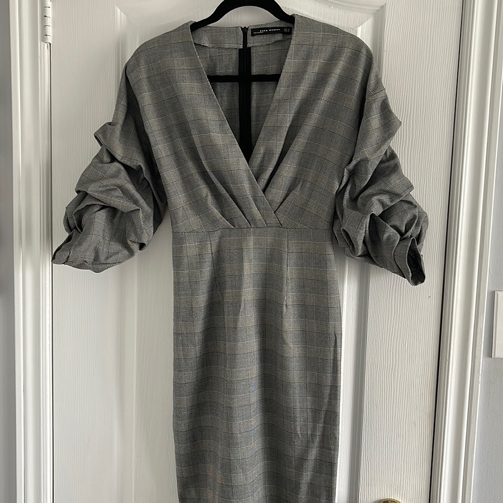 Grey Plaid Dress